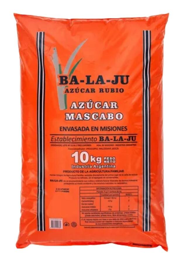 Azucar Mascabo x 10 kg = Balaju