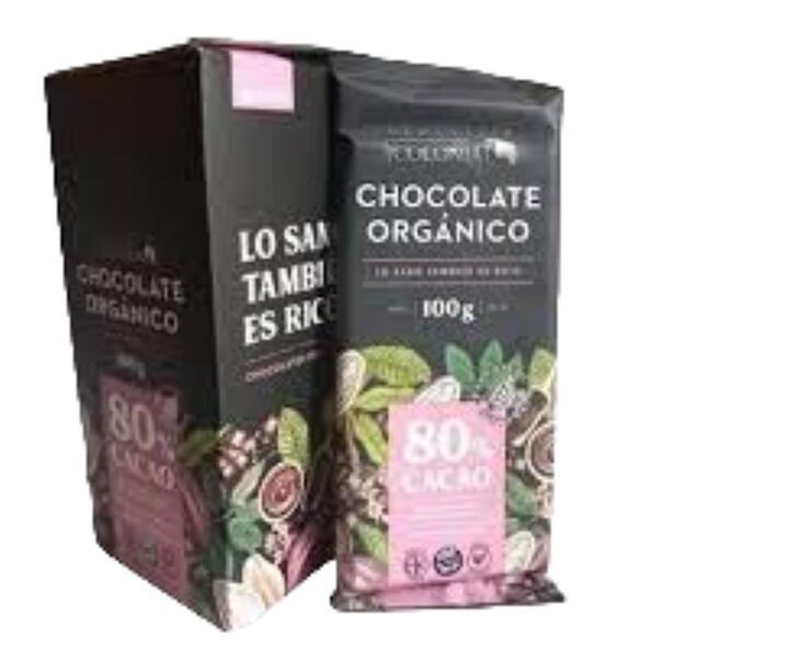 Barra de Choco Orgánico al 80 % Cacao El Colonial