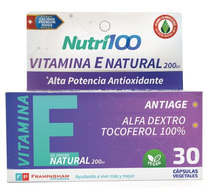 Nutri100 Vitamina E x 30 caps = Framingham