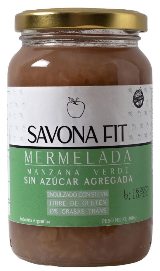 Mermelada de Manzana Verde sin Azúcar con Stevia x 400 gr = Savona