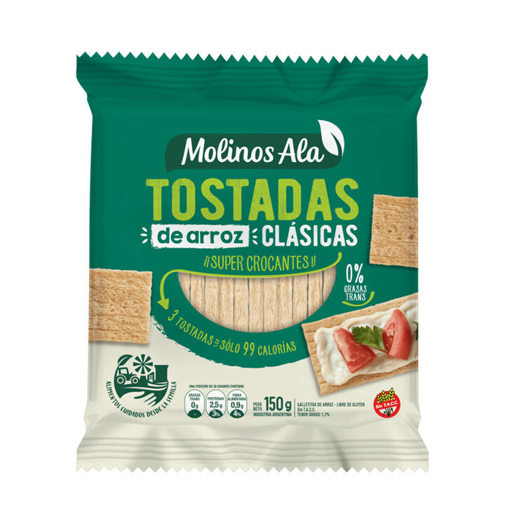 Tostadas de Arroz Clásicas x 150 gr Molinos Ala