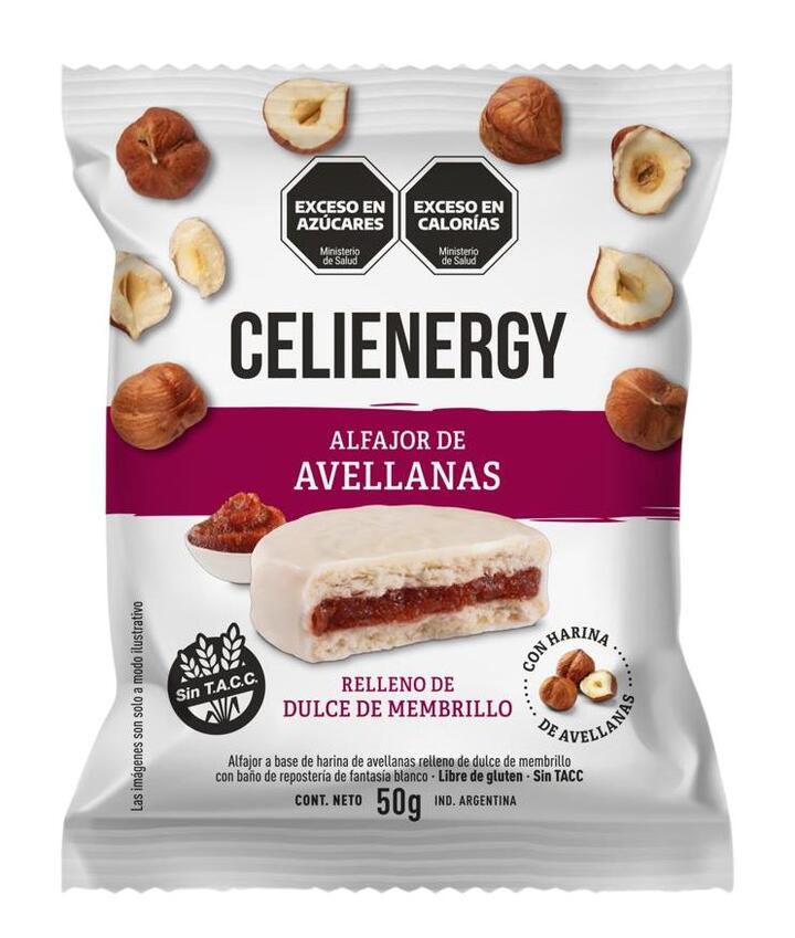 Alfajor Blanco de Avellana c/Dulce Membrillo x 12 unid = Celienergy