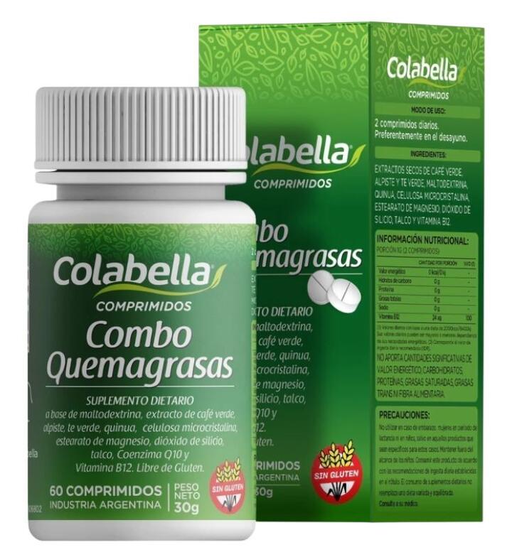 Suplemento Quemagrasas (café verde, alpiste y te verde) x 60 comp - Colabella