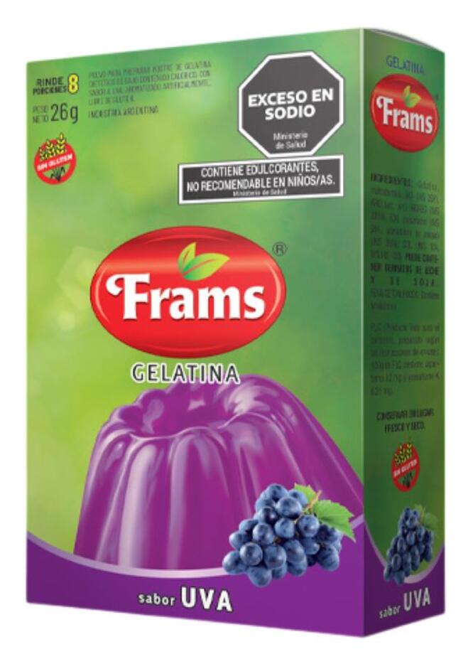 Gelatina Uva x 26 gr Frams