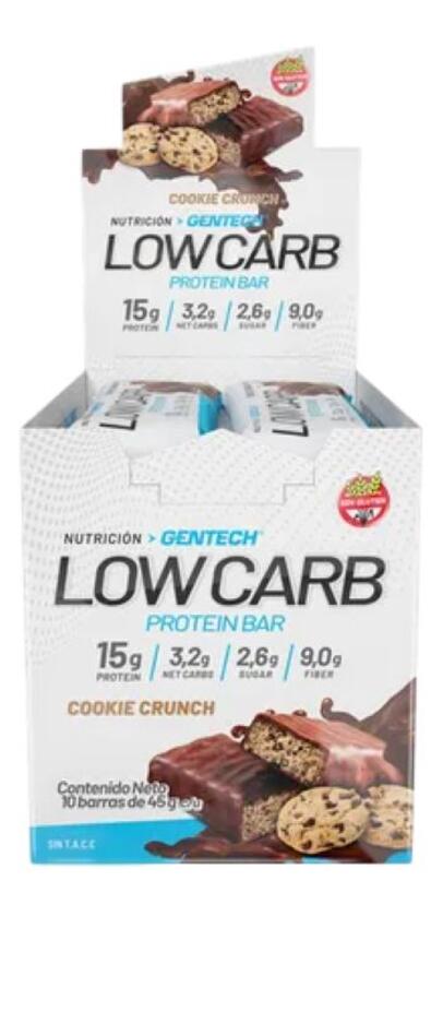 Low Carb Protein Bar Sabor Choco Cookies x 10 unid  Gentech
