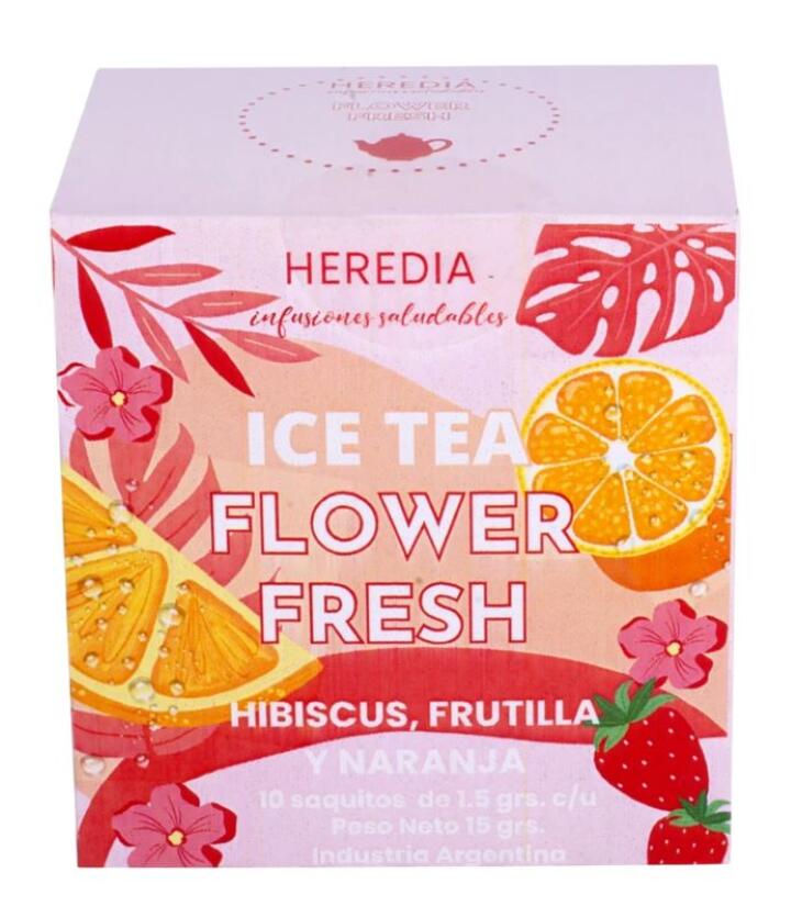 Te Ice Flower Fresh Naranja Frutilla x 10 saq = Heredia