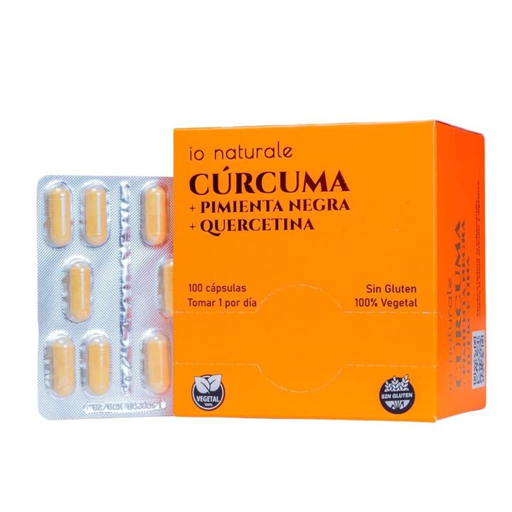Cúrcuma + Pimienta Negra + Quercetina x 100 caps - Io Naturale