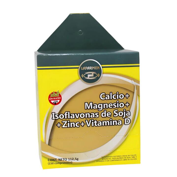 Calcio + Mg + Isoflavonas + Zn + D x 15 blister x 10 comp - Lafarmen