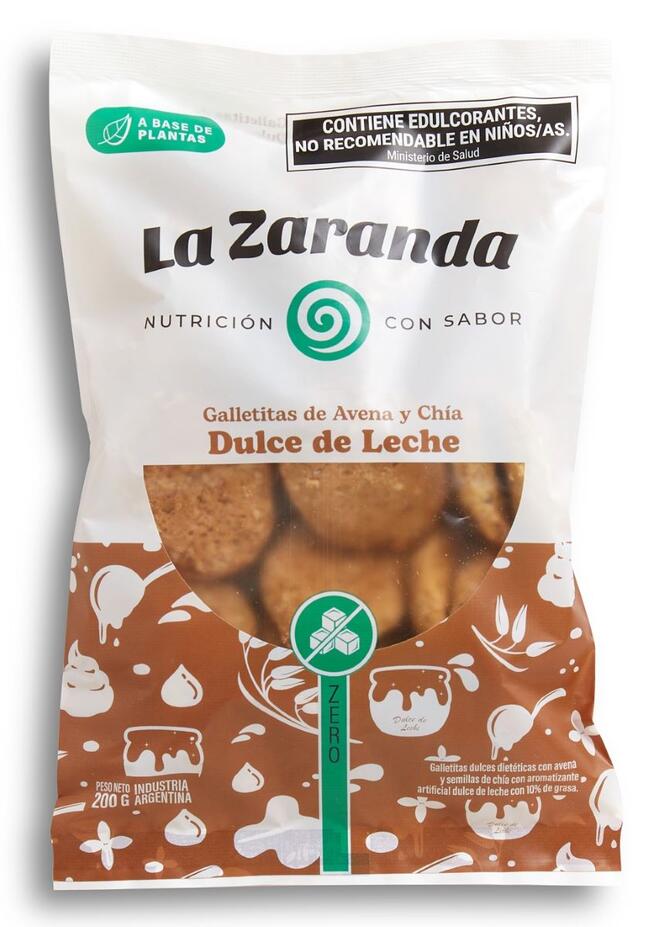 Galletitas sabor Dulce de Leche s/azúcar x 200 gr - La Zaranda