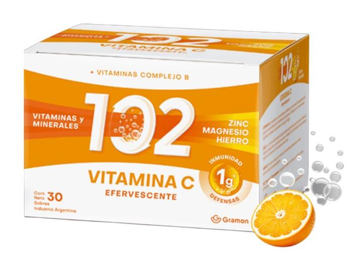 102 Años Vitamina C Efervescente x 30 sob Gramon