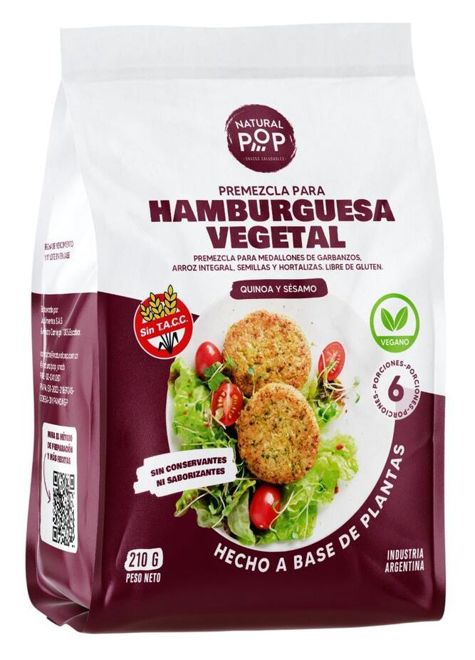 Hamburguesa Vegetal x 200 gr - Natural Pop