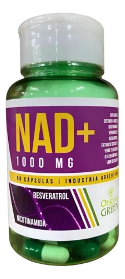 NAD+ 1000 Resveratrol Nicotinamida x 60 caps - Original Green 