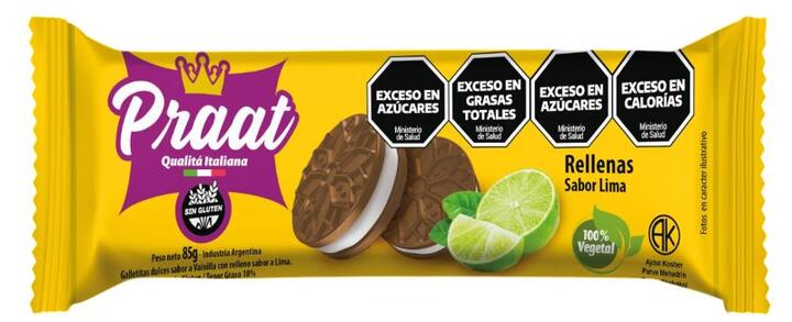 Galletitas Rellenas sabor Lima x 85 gr Praat