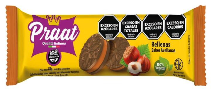 Galletitas Rellenas sabor Avellana x 85 gr Praat
