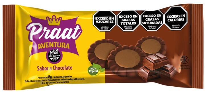 Galletitas Aventura de Chocolate rellenas con Chocolate x 85 gr Praat