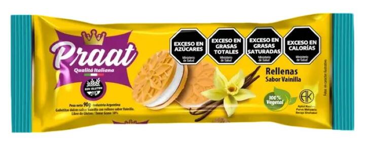 Galletitas Rellenas Vainilla y Vainilla x 90 gr Praat