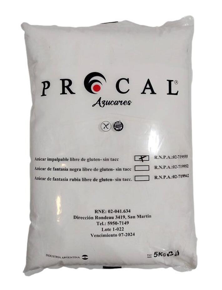 Azúcar Impalpable x 5 kg Procal