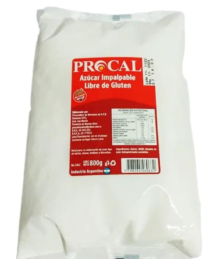 Azúcar Impalpable x 800 gr Procal