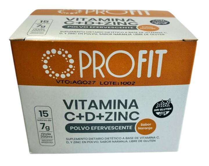 Vitamina C + D + Zinc x 15 sob Profit