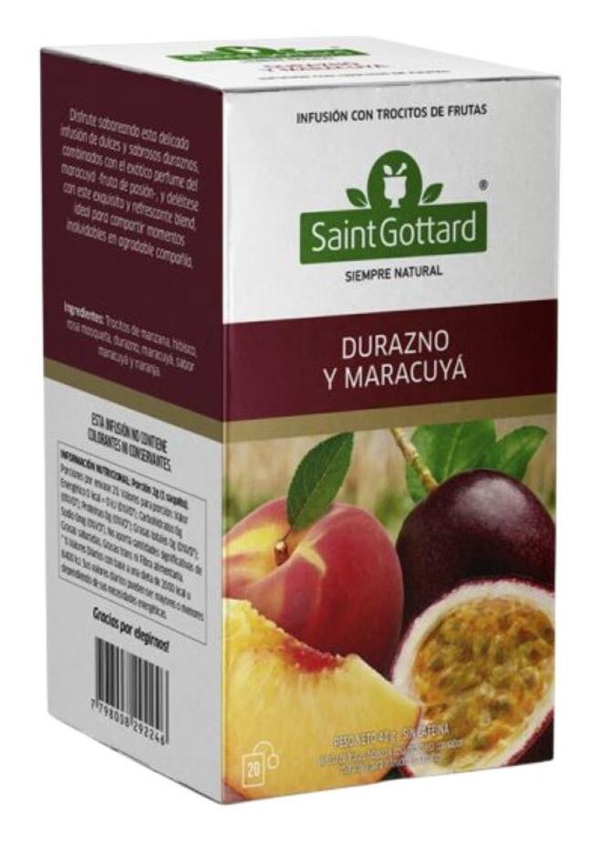 Te Durazno y Maracuya x 20 saq SaintGottard