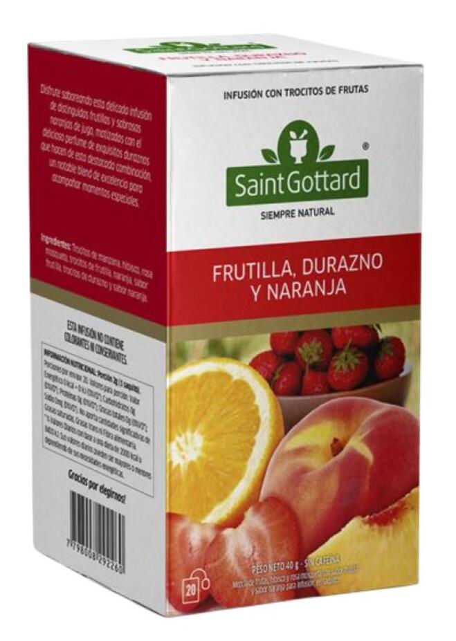 Te Frutilla, Durazno y Naranja x 20 saq SaintGottard