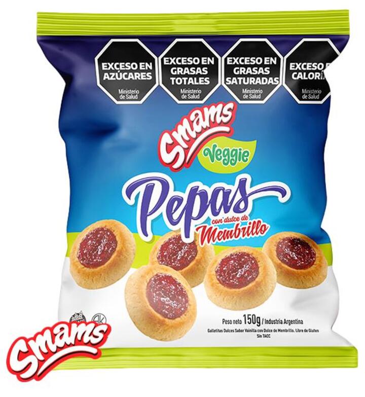 Galletitas Pepas de Membrillo Veggie x 150 gr Smams