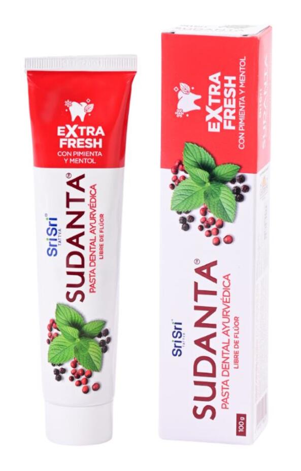 Sudanta - Pasta Dental Extra Fresh Pimienta y Mentol x 200 gr Sri Sri