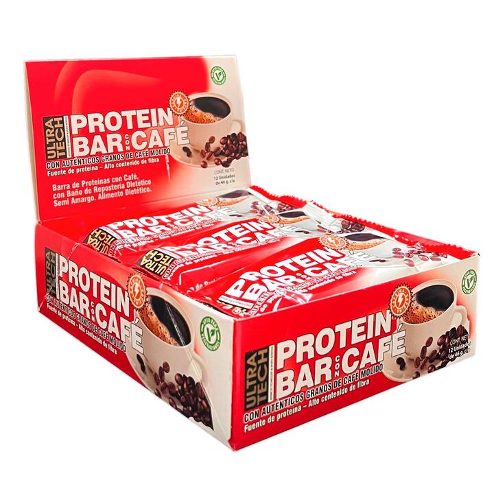 Protein Bar con Cafe - 46g  x12 unidades = Ultra Tech