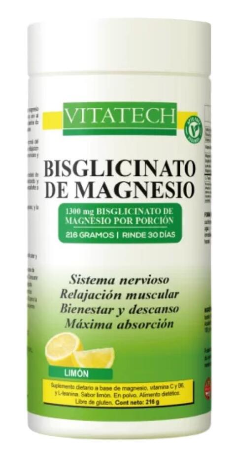 Bisglicinato de Magnesio en polvo x 216 gr = Vitatech