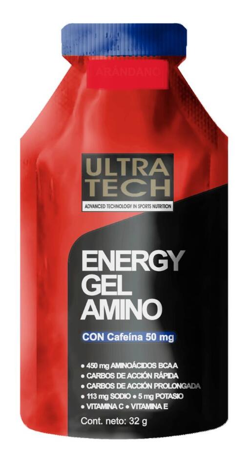 Energy Gel Amino con Cafeína x 32 gr Vainilla x 12 unid = Ultra Tech