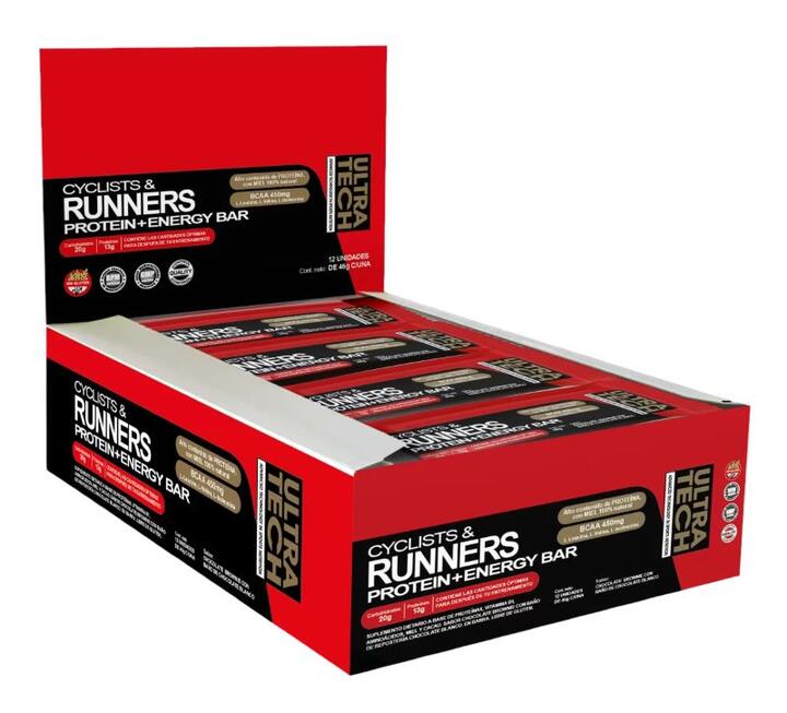 Cyclists & Runners Protein + Energy Bar 46 gr x 12 unid = Ultra Tech