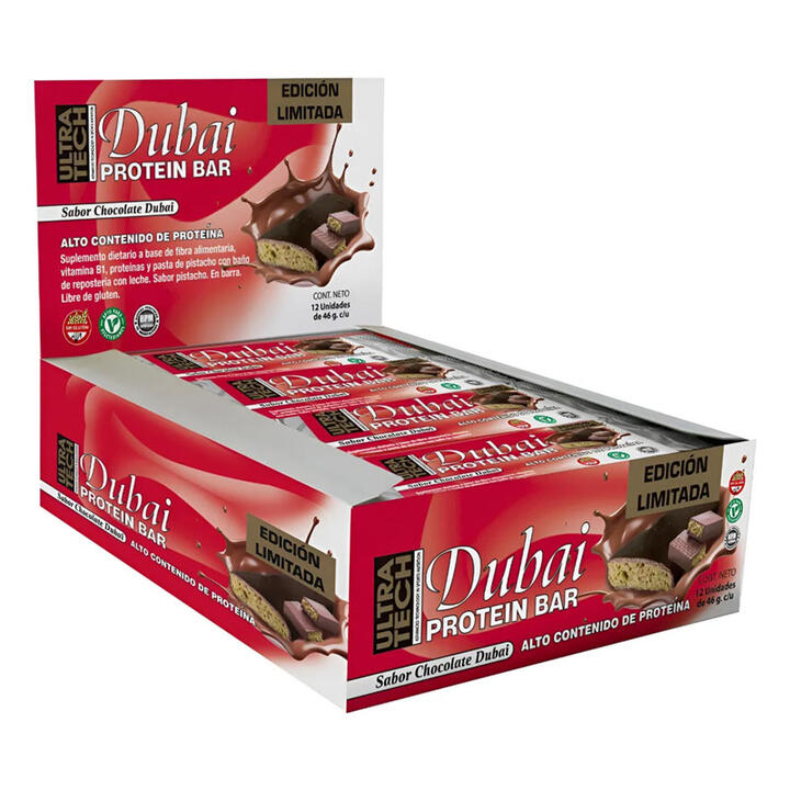 Protein Bar Dubai 46 g x 12 unid = Ultra Tech