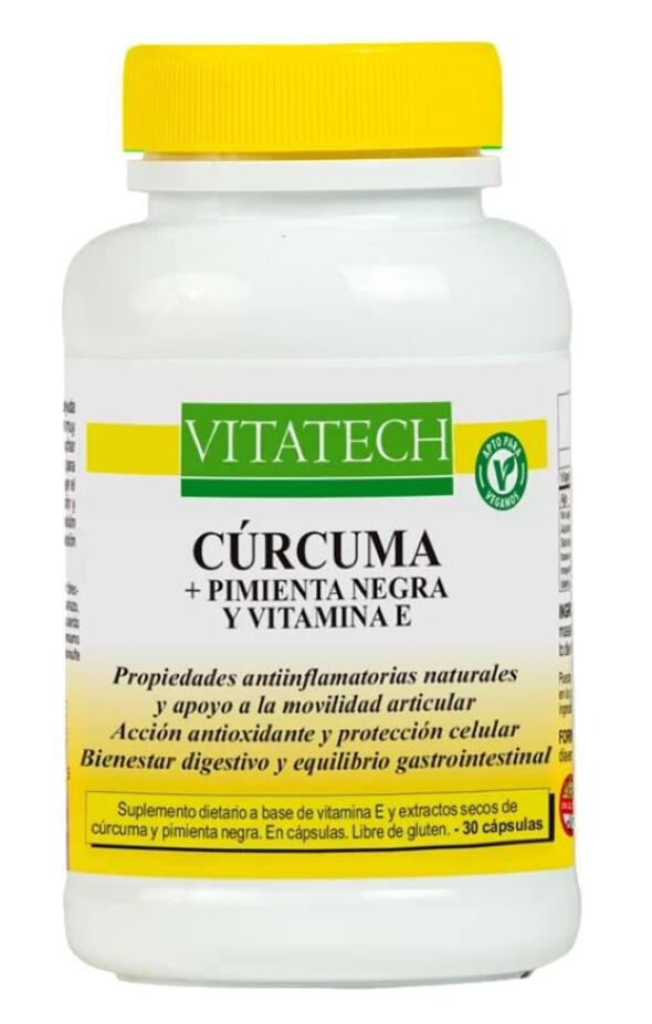 Cúrcuma + Pimienta Negra x 30 caps = Vitatech