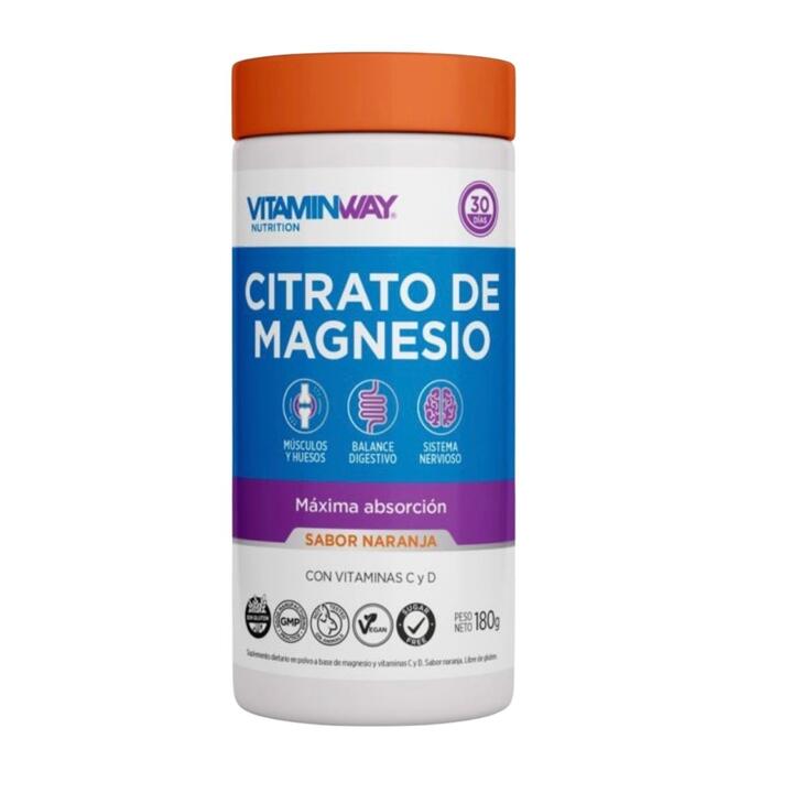 Citrato de Magnesio Bebible sabor Naranja x 180 Vitamin Way